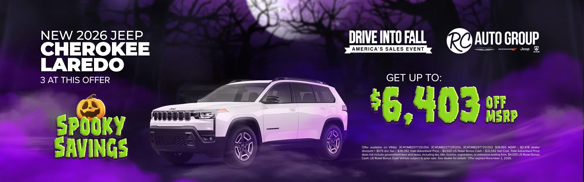 DRIVE INTO FALL | SPOOKY SAVINGS | RC CDJR